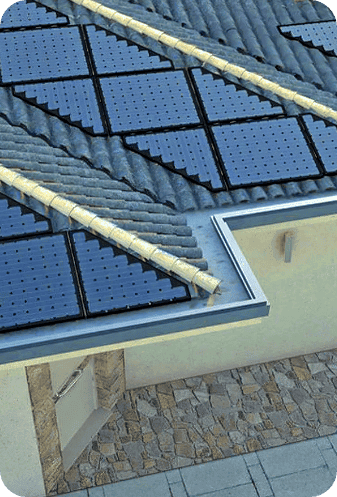 Solar panels installed on a home roof for renewable energy.