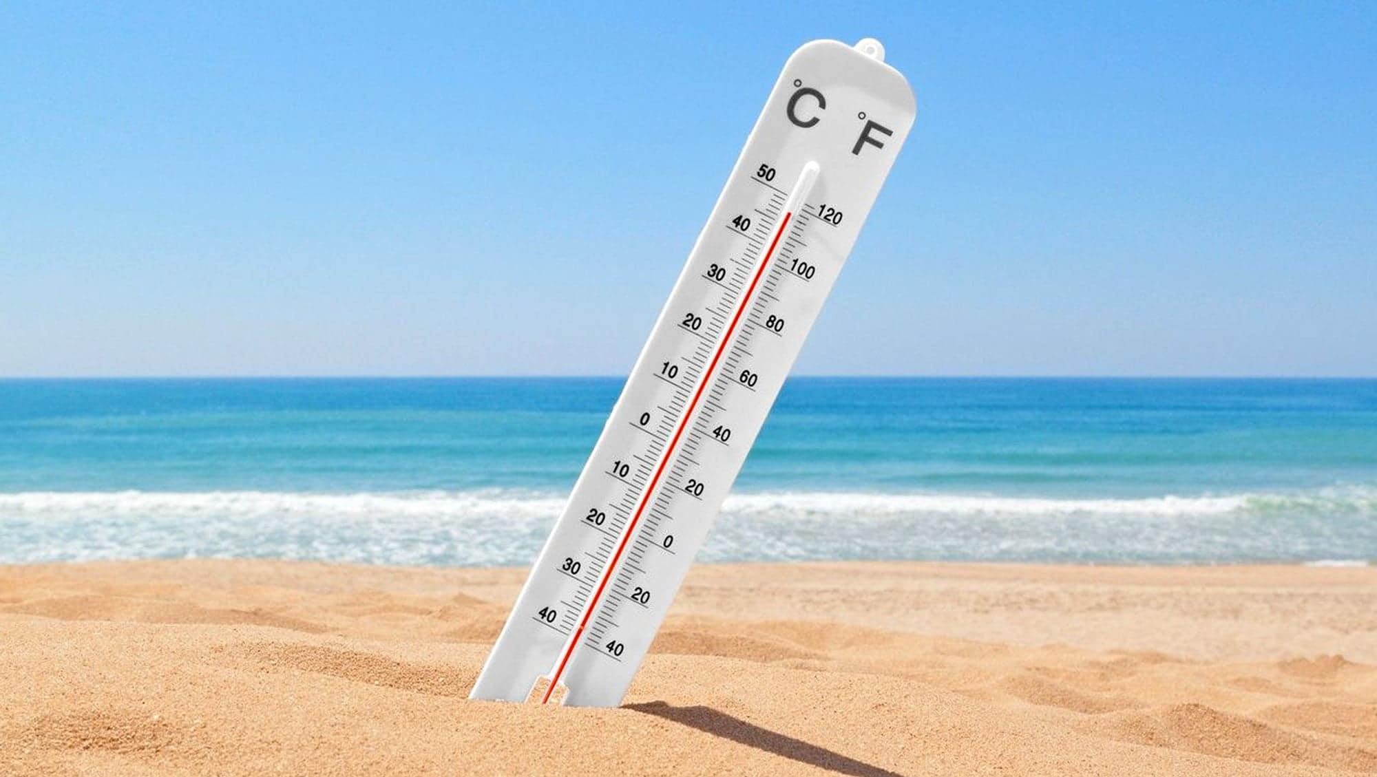 Thermometer-On-The-Sand-Beach
