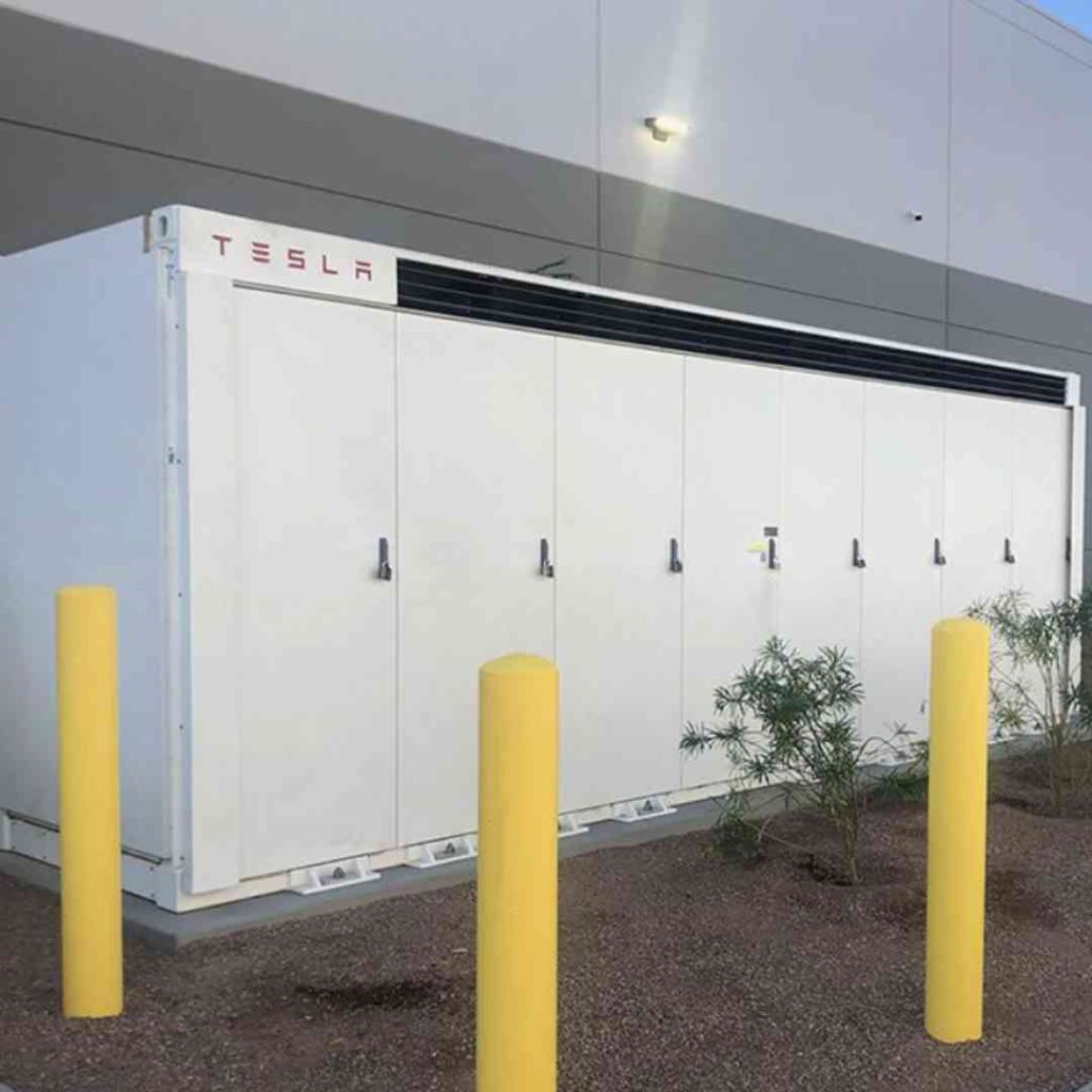 Photo of commercial-scale battery backup system