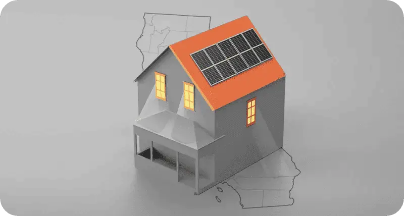 House with solar panels for SGIP energy incentives.