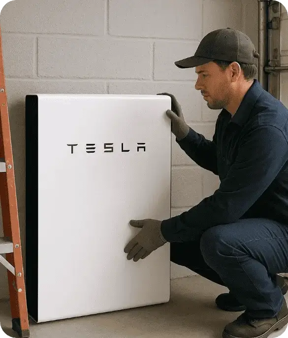 Tesla Powerwall home battery for energy storage and backup.