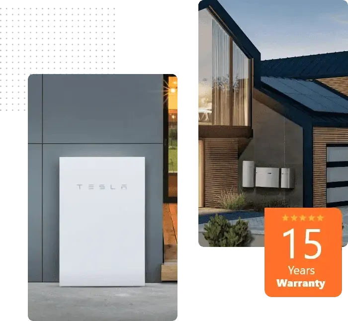 Modern Tesla battery storage unit installed outdoors for solar energy backup.