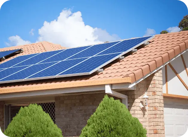 Solar energy system with solar panels installed on a house roof for SGIP incentives.