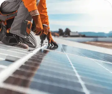 Technician inspecting solar panels for optimal performance.