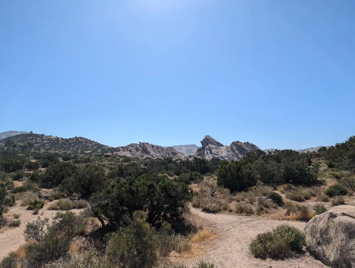 Vasquez Rocks Natural Area and the hills beyond