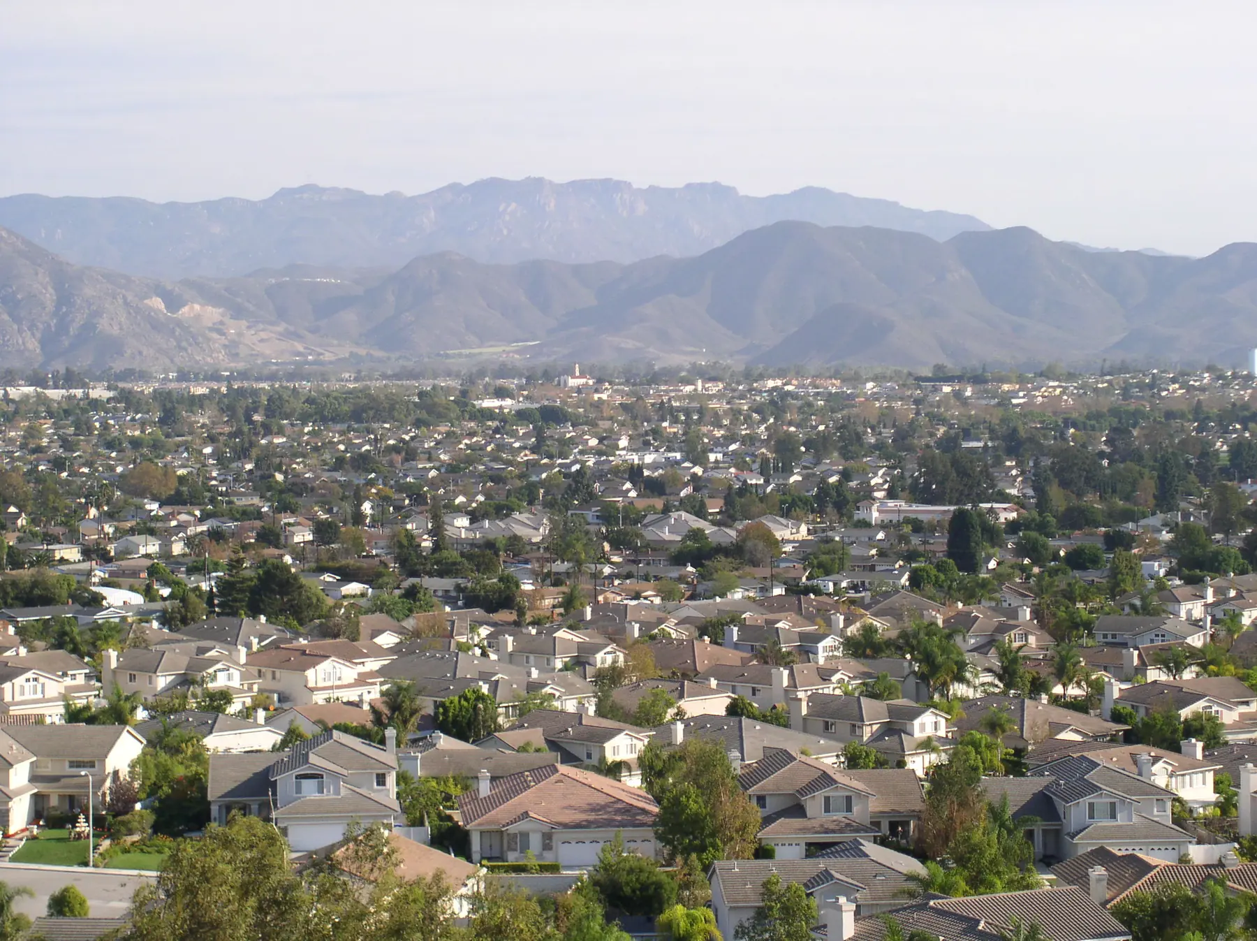 Camarillo looking southeast from a northwestern hillside