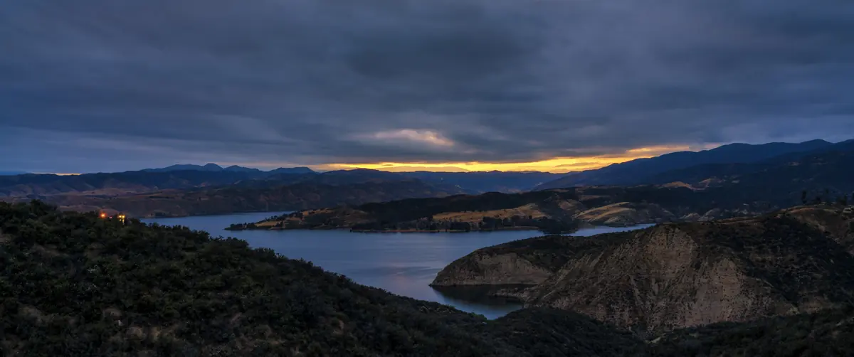 Castaic Lake at sunset