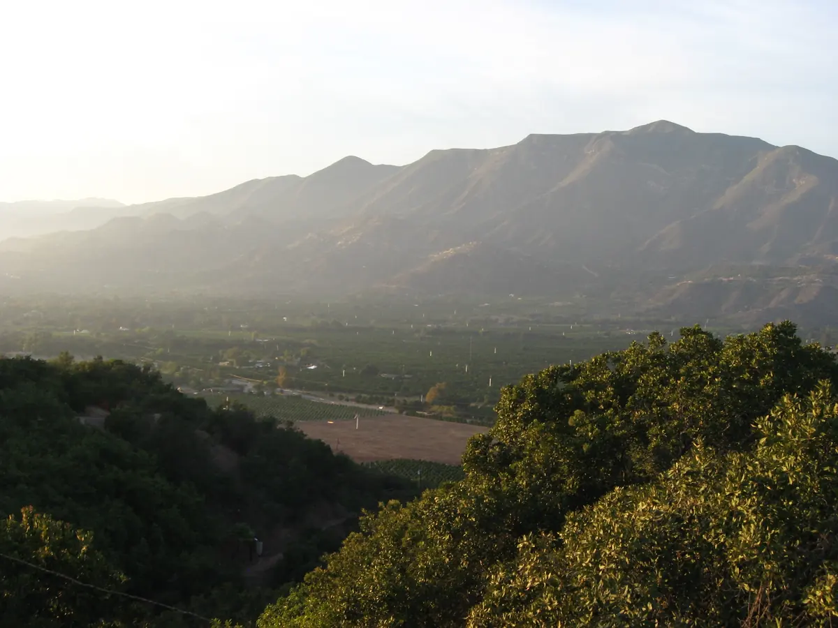 The Ojai Valley and the mountains beyond