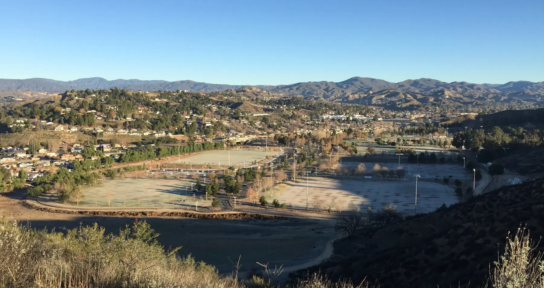 Early-morning frost at Central Park, Santa Clarita